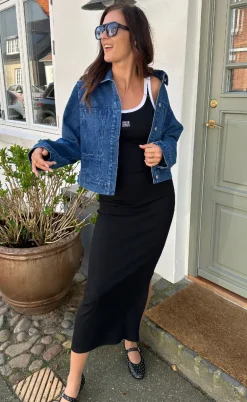 Gestuz Kjole - Drew Contrast Logo - Black