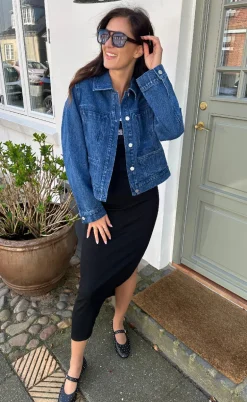 Gestuz Kjole - Drew Contrast Logo - Black