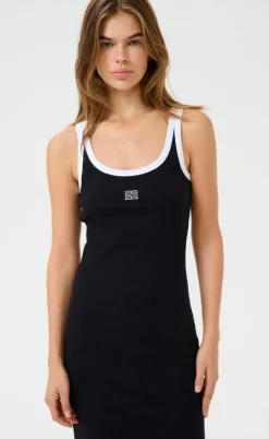 Gestuz Kjole - Drew Contrast Logo - Black