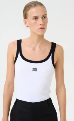 Gestuz Top - Drew Contrast - Birght White