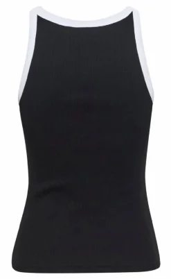 Gestuz Top - Drew Contrast Logo - Black