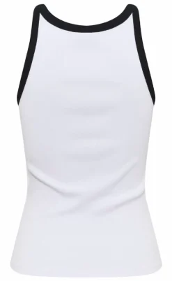 Gestuz Top - Drew Contrast Logo - Bright White