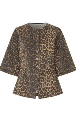 Global Funk Bluse - Lila-G - Leopard Mist