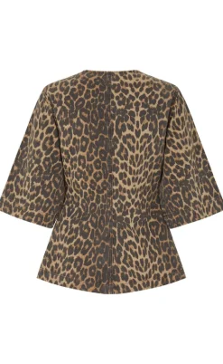 Global Funk Bluse - Lila-G - Leopard Mist