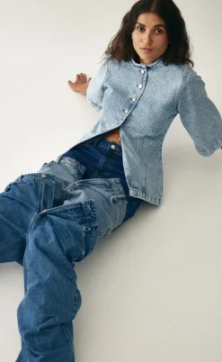 Global Funk Bluse - Lila-G - Medium Light Blue