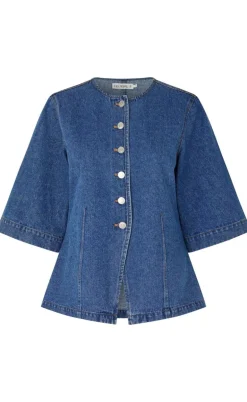 Global Funk Bluse - Lila-G - Vintage Blue Wash