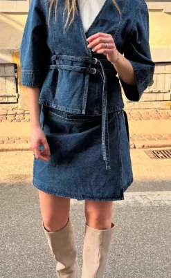 Global Funk Bluse - Merie SS - Vintage Blue Wash