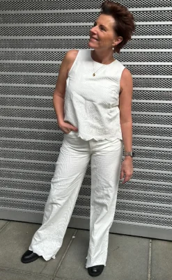 Global Funk Bukser - Amarillo Scallop-G - White