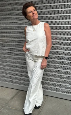 Global Funk Bukser - Amarillo Scallop-G - White