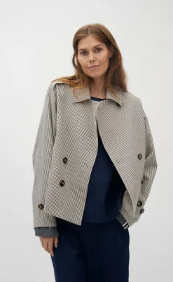 Global Funk Jakke - Becker-G - Black Beige Stripe