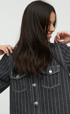 Global Funk Kjole - Mira-G - Dark Grey Pinstripe