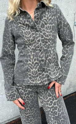 Global Funk Skjorte - Firola-G - Dark Leopard Mist