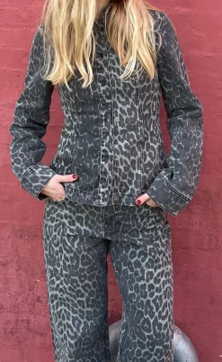 Global Funk Skjorte - Firola-G - Dark Leopard Mist