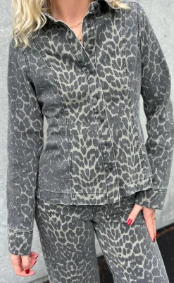 Global Funk Skjorte - Firola-G - Dark Leopard Mist