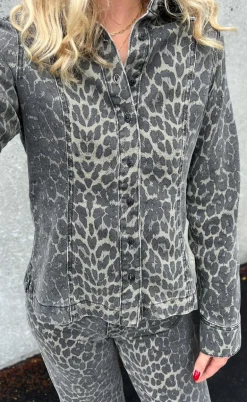 Global Funk Skjorte - Firola-G - Dark Leopard Mist