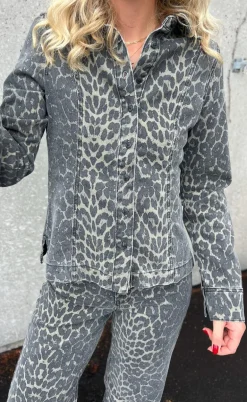 Global Funk Skjorte - Firola-G - Dark Leopard Mist