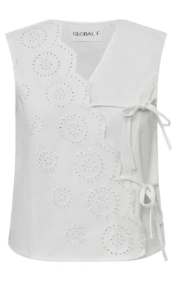 Global Funk Top - Ciana Scallop-G - White
