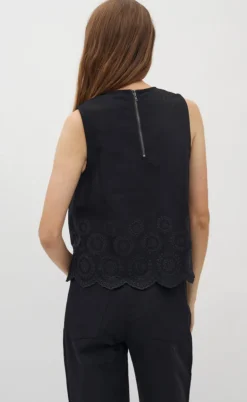 Global Funk Top - Rihne Scallop-G - Black