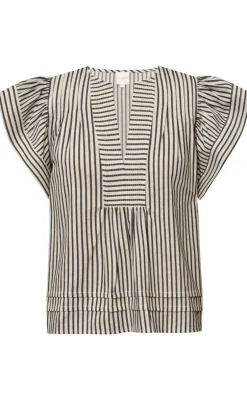 Gossia Bluse - Minka - Creme Black Stripes