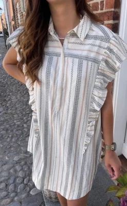 Gossia Kjole - Leonore - White/Sand/Black