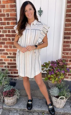 Gossia Kjole - Leonore - White/Sand/Black