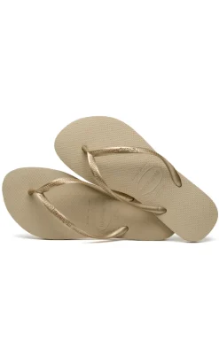 Havaianas Klipklappere - Slim - SandGrey/L. Gold
