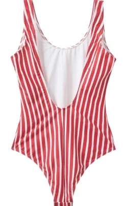 H2O Badedragt - Stripe Swim - Red