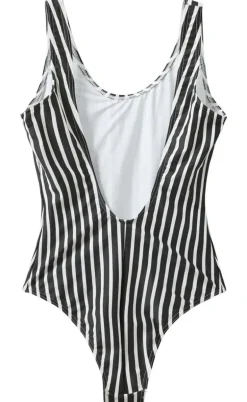 H2O Badedragt - Stripe Swim - Black