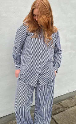 H2O Skjorte - Rønne Essential LS - Black/White Stripe