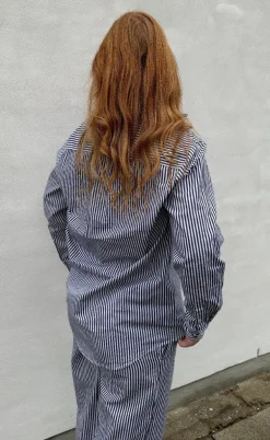 H2O Skjorte - Rønne Essential LS - Black/White Stripe