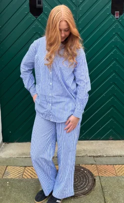 H2O Skjorte - Rønne Essential LS - Blue/White Stripe