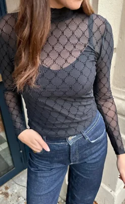 Hype The Detail Bluse - Mesh Turtle Neck - 9