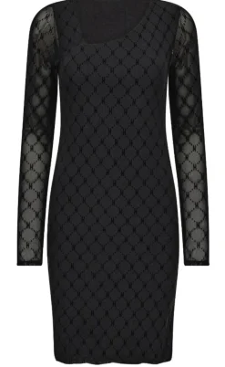 Hype the Detail Kjole - Mesh V-neck - Black