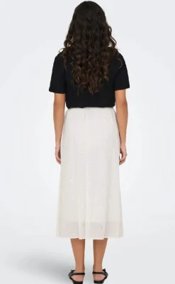 JDY Nederdel - Clara Anglaise - Cloud Dancer