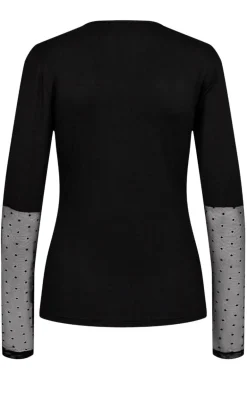 Liberte Bluse - Isa Ls Lace Sleeve - Black Dot