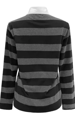 Liberte Bluse - Polo - Dark Grey Black Stripe