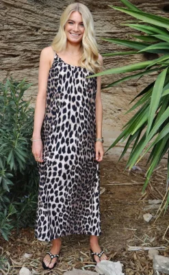 Liberte Kjole - Alma Strap - Big Lux Leo/Fossil