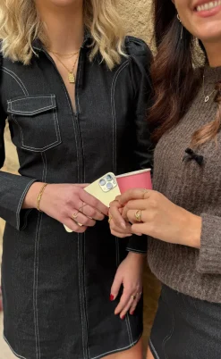 Liberte Kjole - Asta-V-Neck - Black Denim