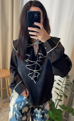 Love & Divine Bluse - Love1241 - Black/Cream