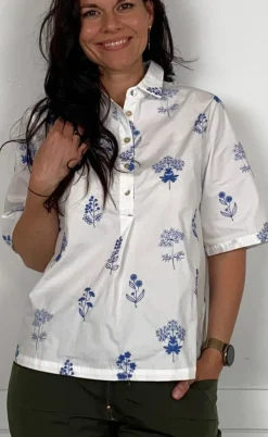 Love & Divine Bluse - Love1351 - White/Blue