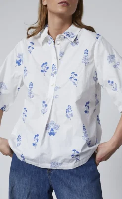 Love & Divine Bluse - Love1351 - White/Blue