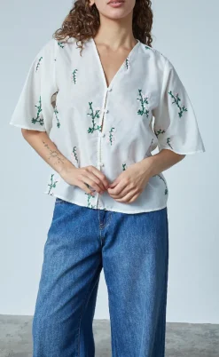 Love & Divine Bluse - Love1375-1 - Cream/Flower