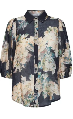 Love & Divine Bluse - Love436-17 - Black/Flower