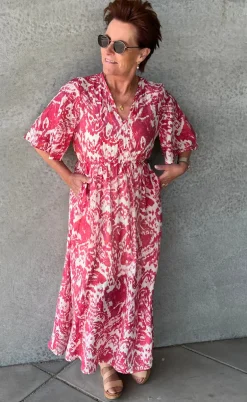 Love & Divine Kjole - Love1340-1 - Red Ethnic