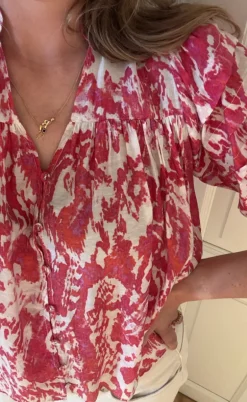 Love & Divine Skjorte - Love1336-1 - Red Ethnic