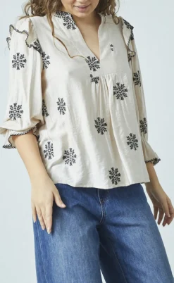 Love & Divine Skjorte - Love1347 - Bamboo/Black Flower