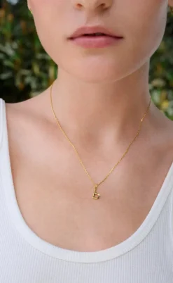 Maanesten Halskæde - B Alphabet - Gold Colour