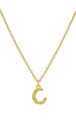 Maanesten Halskæde - C Alphabet - Gold Colour