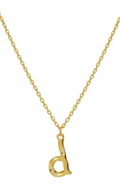 Maanesten Halskæde - D Alphabet - Gold Colour