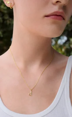 Maanesten Halskæde - D Alphabet - Gold Colour